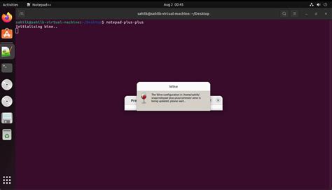 Install Notepad++ (WINE) on Ubuntu using the Snap Store.
